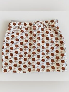 Forever 21 Floral Mini Skirt Size Large Retro Y2K Brown